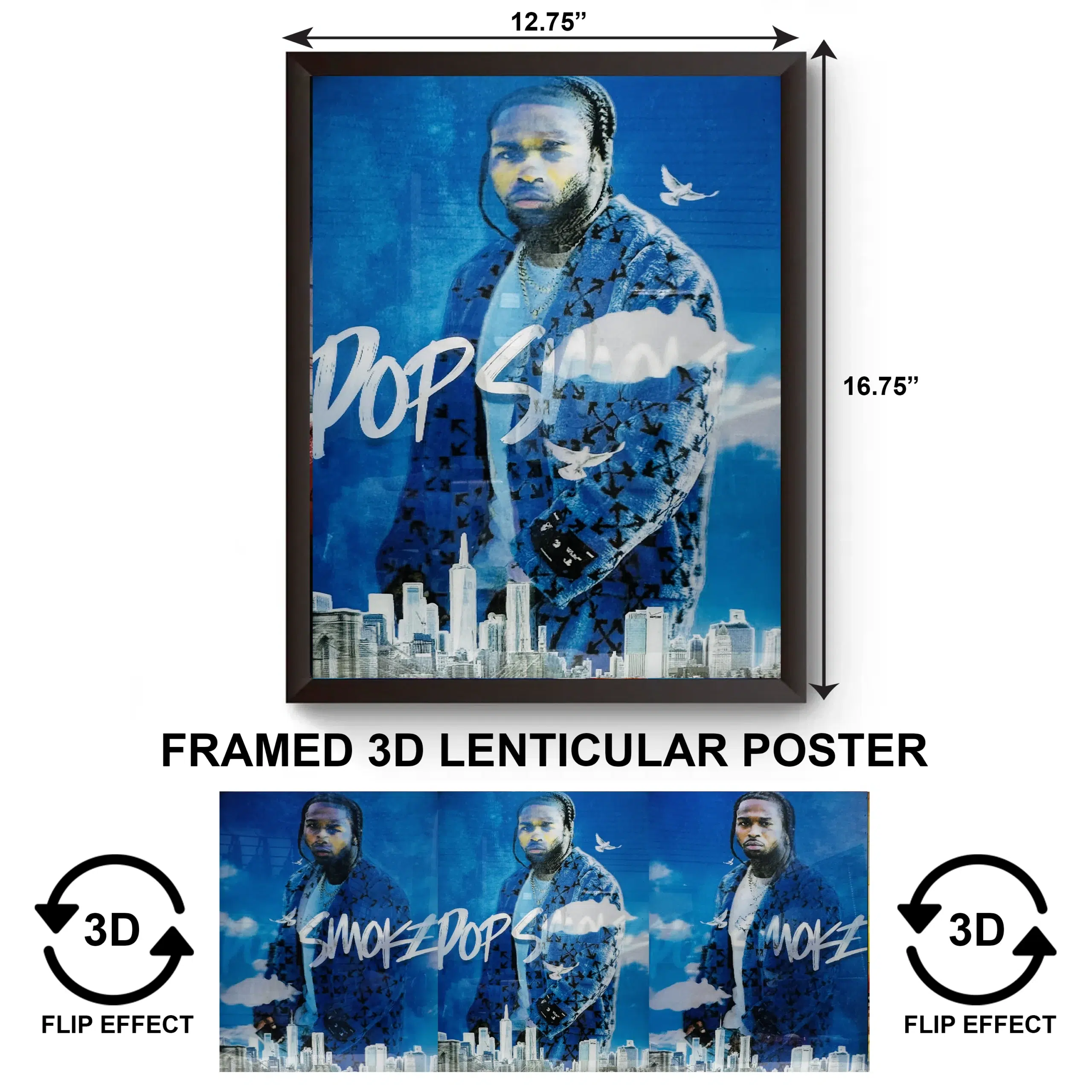 3DPWF-111 Music - Pop Smoke Framed Poster