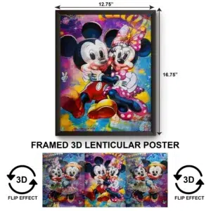 3DPWF-114 Comic -Mickey and Minnie Framed Poster