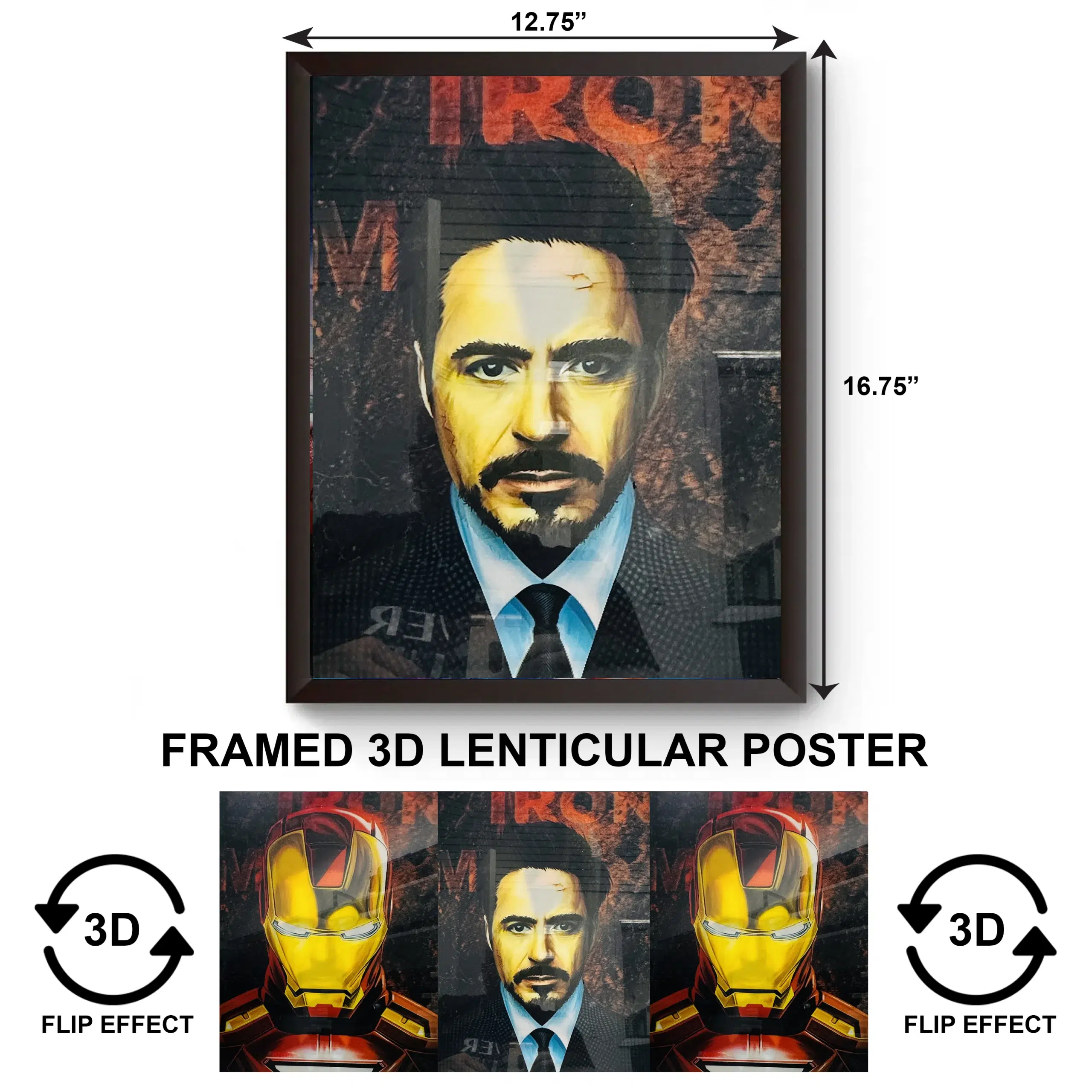 3DPWF-119 Movies - Iron Man Tony Stark Framed Poster