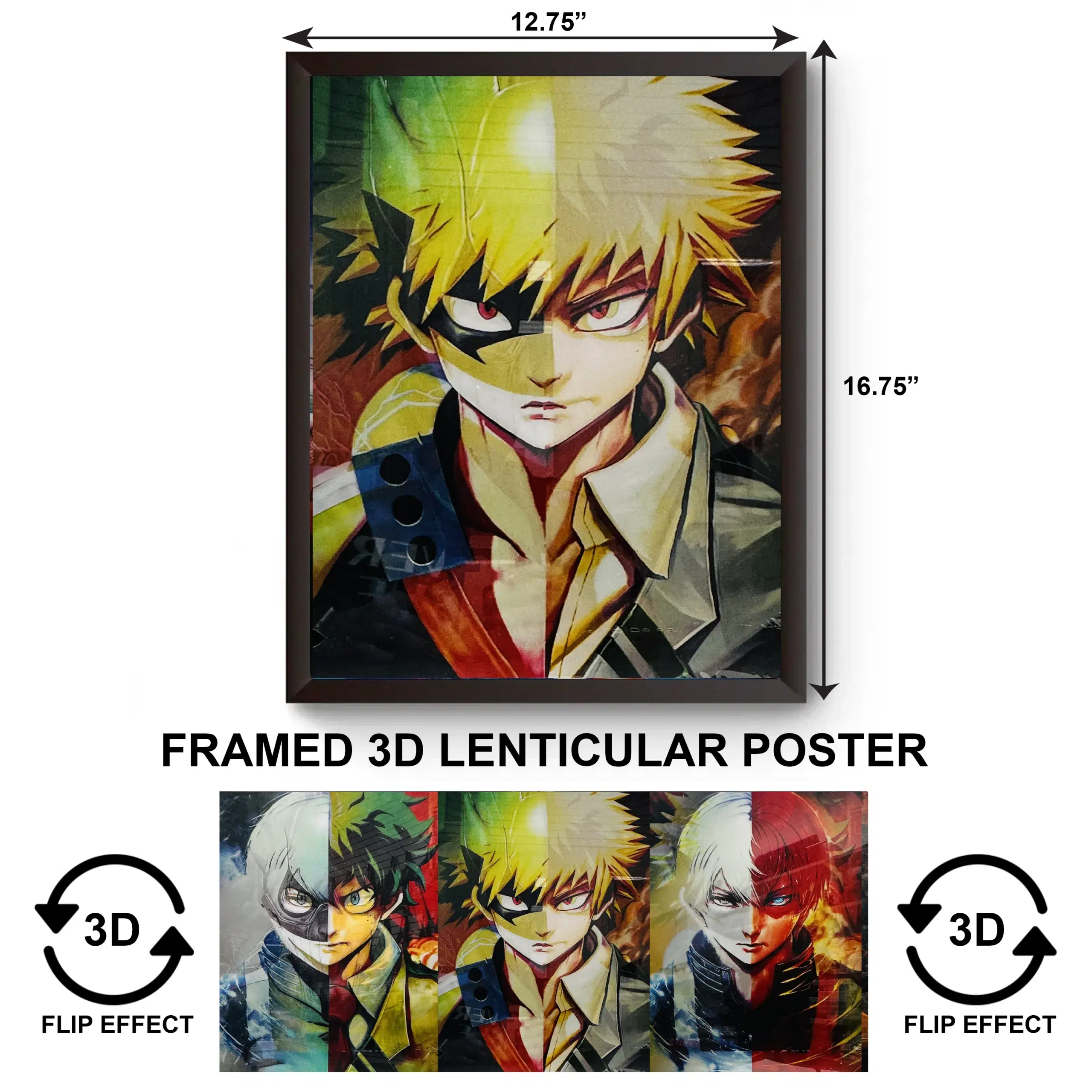 3DPWF-120 Anime - Katsuki Bakugo Framed Poster