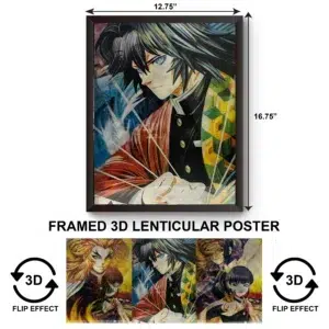 3DPWF-126 Anime - Giyu Tomioka Kimetsu no Yaiba Framed Poster