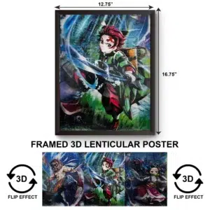 3DPWF-133 Anime - Demon Slayer Tanjiro Kamado Framed Poster
