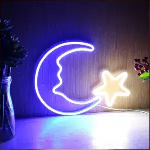 NHL-013 - Neon Hanging Light - Crescent Moon Star