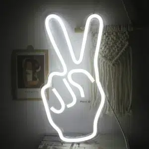 NHL-019 - Neon Hanging Light - Victory Sign