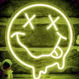NHL-034 - Neon Hanging Light - Smily Face