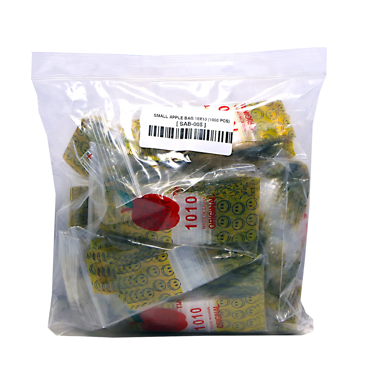SAB-005 Apple Bag 10x10 (1000 Count) Smiley Face - Image 2
