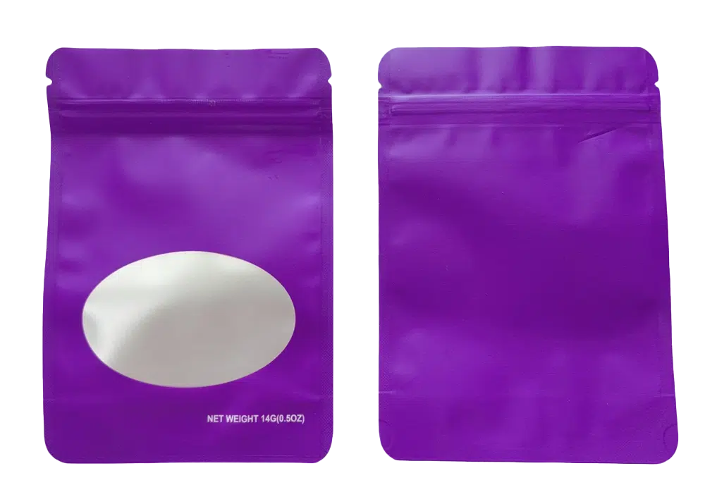 14 Gram Mylar Bag – Premium Smell-Proof Flower Packaging – Purple Solid Color (50 Count) SMBW-14G-006