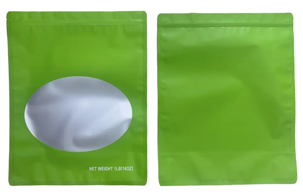 1 Pound Mylar Bag – Premium Smell-Proof Flower Packaging – Lime Green Solid Color (25 Count) SMBW-1LB-003