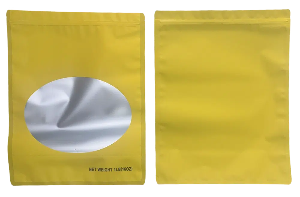 1 Pound Mylar Bag – Premium Smell-Proof Flower Packaging – Gold Solid Color (25 Count) SMBW-1LB-004