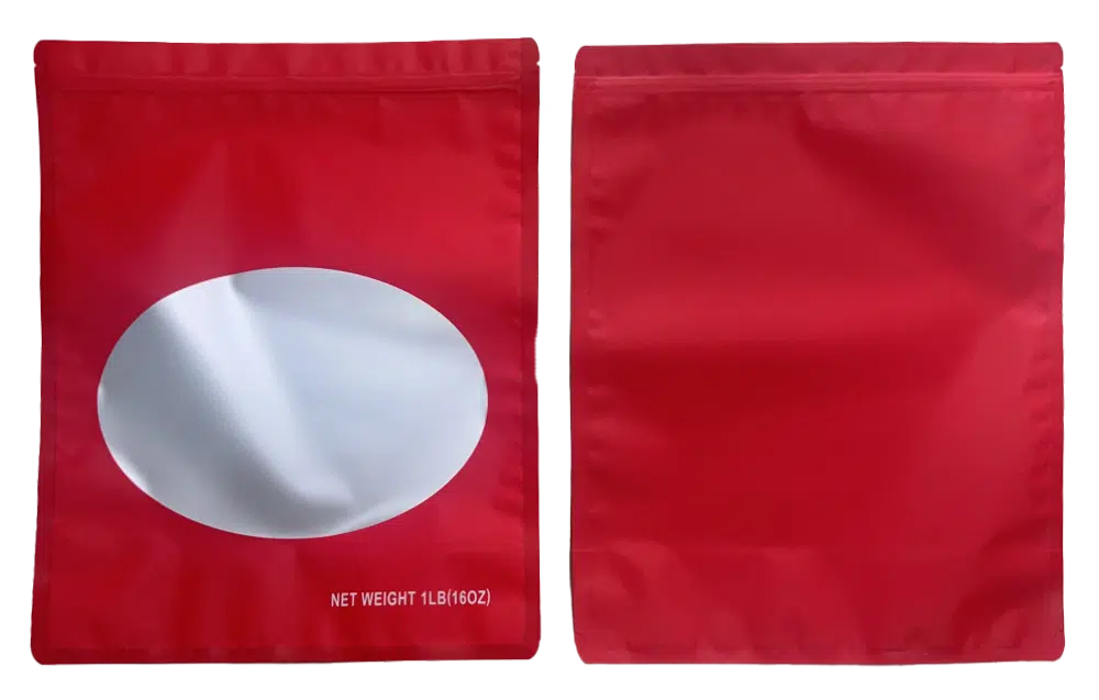 1 Pound Mylar Bag – Premium Smell-Proof Flower Packaging – Red Solid Color (25 Count) SMBW-1LB-005
