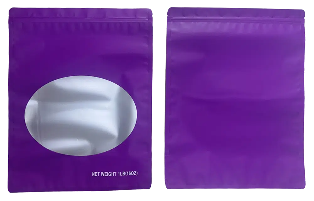 1 Pound Mylar Bag – Premium Smell-Proof Flower Packaging – Purple Solid Color (25 Count) SMBW-1LB-006