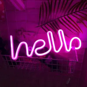 SNL-001 - Small Neon Hanging Light - Hello Pink