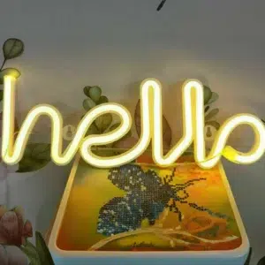 SNL-001WC - Small Neon Hanging Light - Hello WC