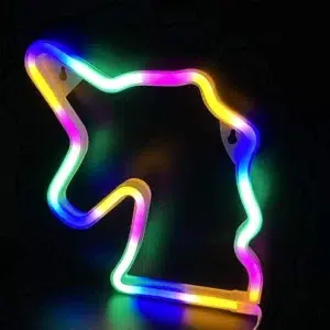 SNL-011 - Small Neon Hanging Light - Unicorn Multi