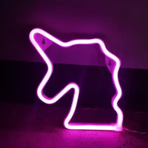 SNL-011P - Small Neon Hanging Light - Unicorn Pink