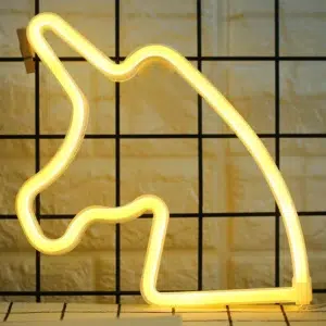 SNL-012 - Small Neon Hanging Light - Yellow Unicorn