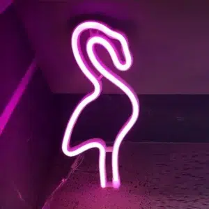 SNL-016P - Small Neon Hanging Light - Small Flamingo Pink