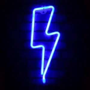 SNL-018 - Small Neon Hanging Light - Lightning Blue
