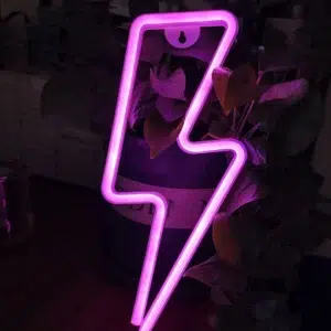 SNL-018P - Small Neon Hanging Light - Lightning Pink