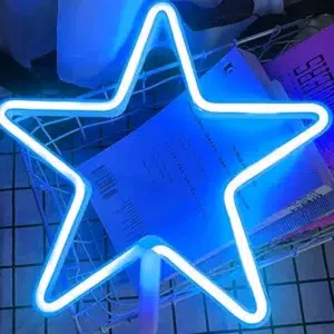 SNL-020B - Small Neon Hanging Light - Star Blue