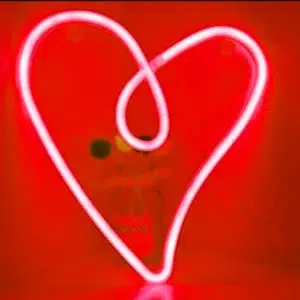 SNL-024R - Small Neon Hanging Light - Red Heart