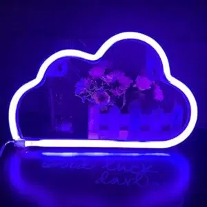 SNL-026B - Small Neon Hanging Light - Clouds Blue