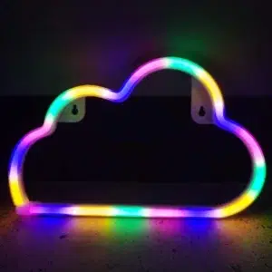 SNL-026M - Small Neon Hanging Light - Clouds Multi