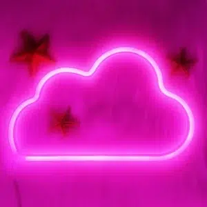 SNL-026P - Small Neon Hanging Light - Clouds Pink