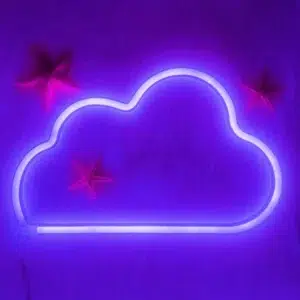 SNL-026PP - Small Neon Hanging Light - Clouds Purple