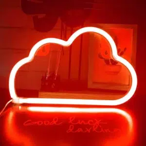 SNL-026R - Small Neon Hanging Light - Clouds Red