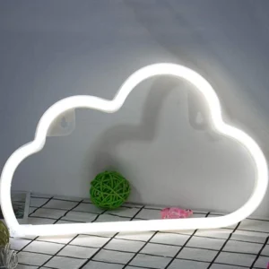 SNL-026W - Small Neon Hanging Light - Clouds White