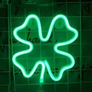 SNL-033 - Small Neon Hanging Light - Four Leaf Clover