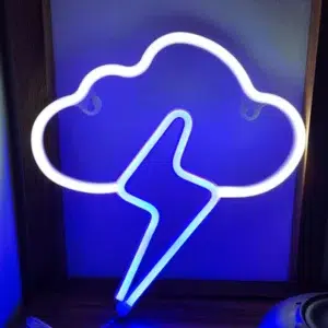 SNL-038 - Small Neon Hanging Light - Thunder and Lightning White Blue