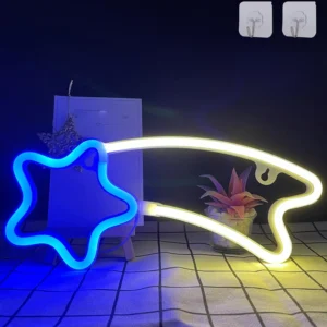 SNL-043BWC - Small Neon Hanging Light - Shooting Star BWC