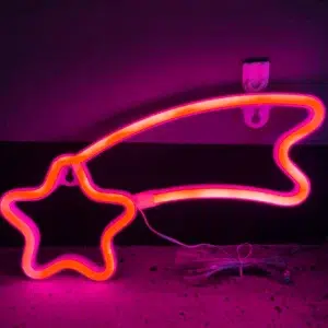 SNL-043R - Small Neon Hanging Light - Shooting Star Red
