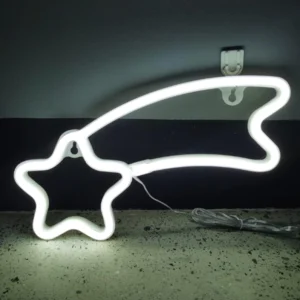 SNL-043W - Small Neon Hanging Light - Shooting Star White