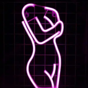SNL-045C - Small Neon Hanging Light - Female Body Contour C