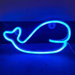 SNL-047 - Small Neon Hanging Light - Whale Blue