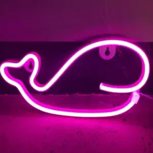 SNL-047P - Small Neon Hanging Light - Whale Pink