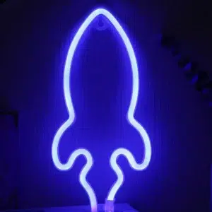 SNL-048 - Small Neon Hanging Light - Rocket Blue