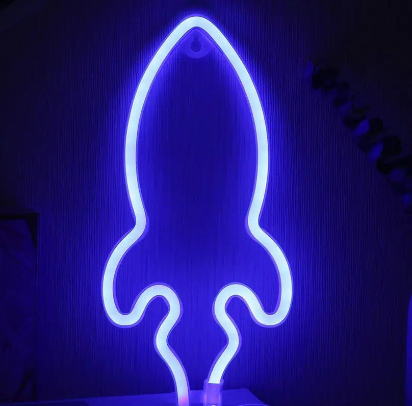 SNL-048 – Small Neon Hanging Light – Rocket Blue