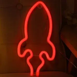 SNL-048R - Small Neon Hanging Light - Rocket Red