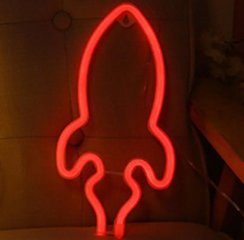 SNL-048R – Small Neon Hanging Light – Rocket Red