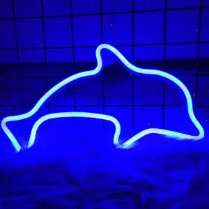 SNL-049 - Small Neon Hanging Light - Dolphin Blue