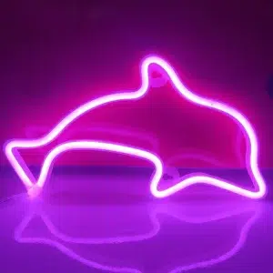 SNL-049P - Small Neon Hanging Light - Dolphin Pink