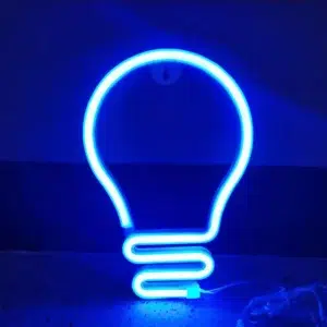 SNL-050B - Small Neon Hanging Light - Light Bulbs Blue