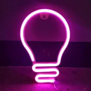 SNL-050P - Small Neon Hanging Light - Light Bulbs Pink