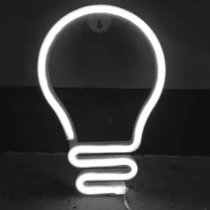 SNL-050W - Small Neon Hanging Light - Light Bulbs White
