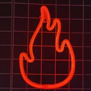 SNL-051 - Small Neon Hanging Light - Fire Flame Red