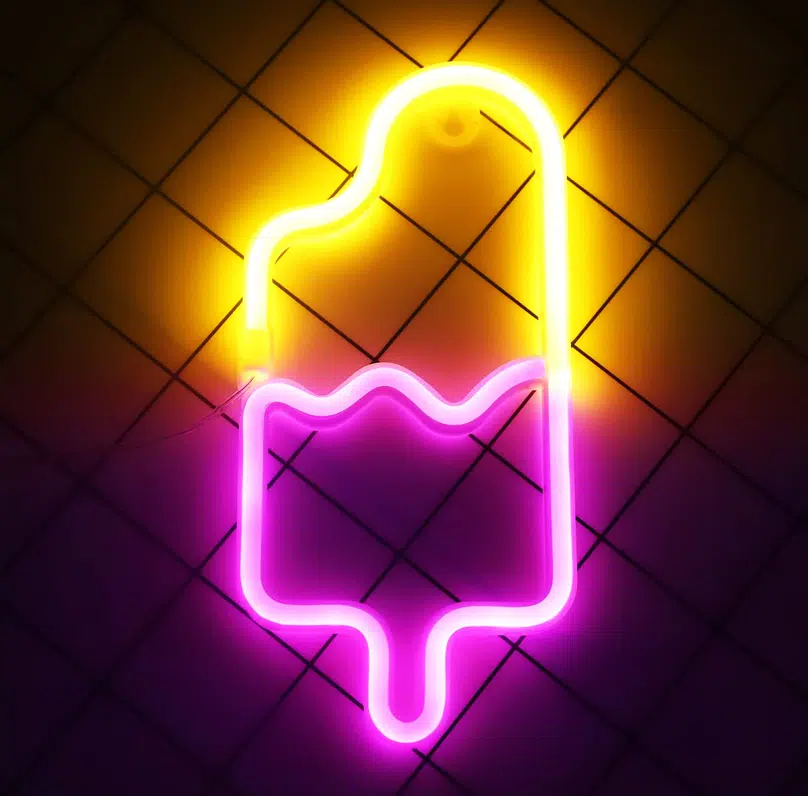 SNL-053P – Small Neon Hanging Light – Ice Cream Popsicle
